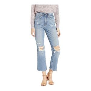 ELLA MOSS Womens Size 27 Ripped High Waist Crop Flare Blue Jeans